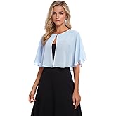 Pukguro Capelets for Women Soft Chiffon Shawls Wraps Shurg for Evening Wedding Capes Bolero Cover Up