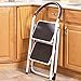 LavoHome 330lbs Upper Reach Reinforced Metal Folding Step-Ladder Household Kitchen Stool (Two Step Ladder)