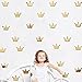 Ufengke 15-Pcs 3D Gold Princess Crown Mirror Effect Wall Decals,Children's Room Nursery Removable Wall Stickers Murals