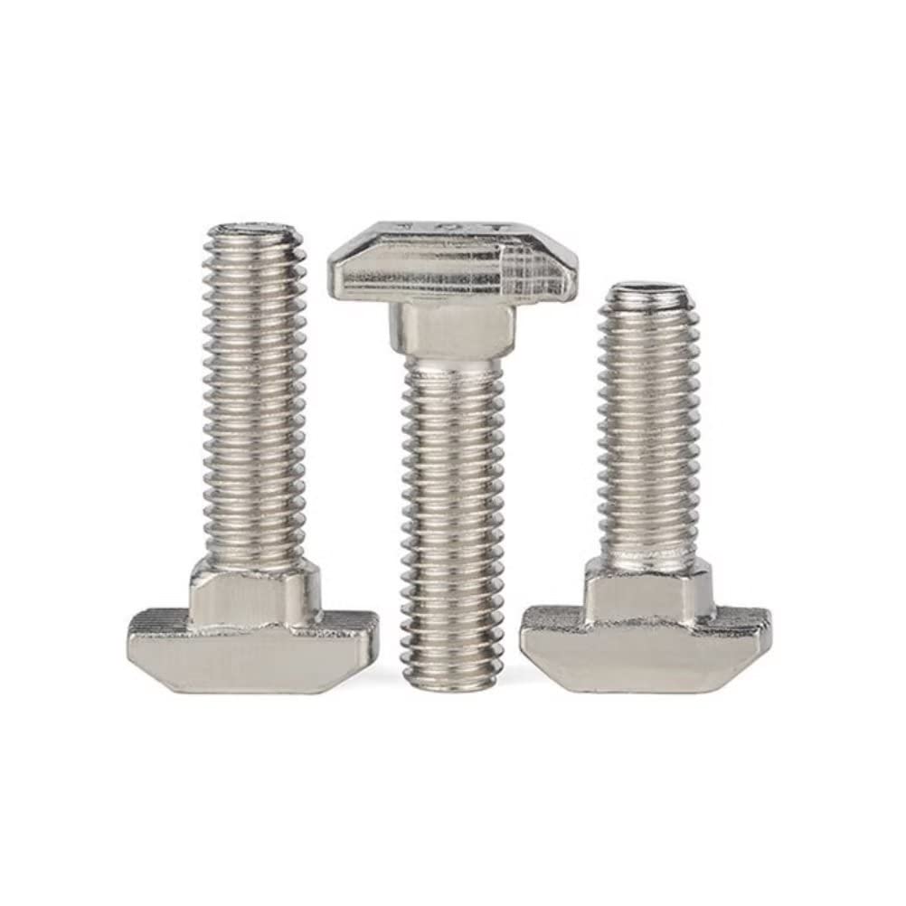 FEEIMOL T Bolt M6x20mm Carbon Steel T-Slot Drop-in Stud Sliding Screw Bolt for 30 Series European Standard Aluminum Profile (20pcs)