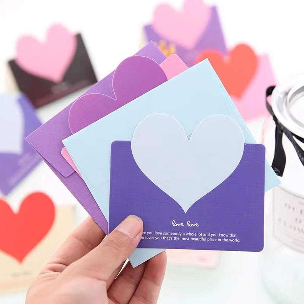 LdawyDE Blank Cards with Envelopes – 40 Heart Card Sets with Envelopes ...