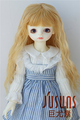 JD223 8-9inch 21-23CM Blend yellow Soft Sobazu doll wigs 1/3 SD heat resistance slight wave BJD doll hair Resin doll accessories