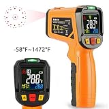 Infrared Thermometer AIDBUCKS AD6530B Digital Laser Non Contact Cooking IR Temperature Gun -58°F to 1472°F with Color Display 12 Points Aperture for Kitchen Food Meat BBQ Automotive and Industrial