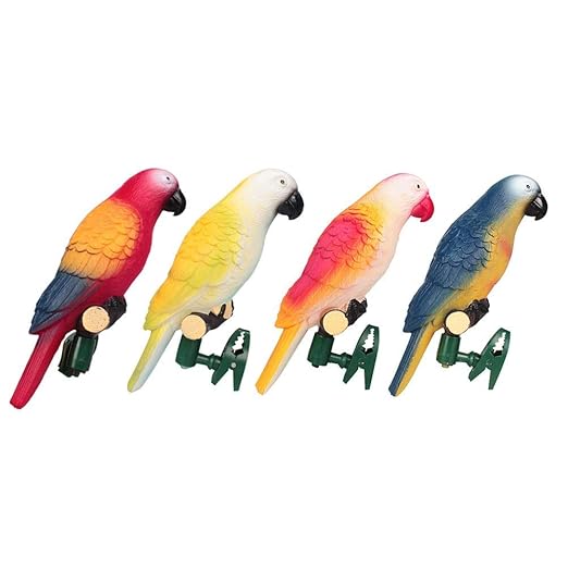 Litterprince 4pcs Waterproof LED Solar Parrot Lamp Outdoor Garden Landscape Night Light