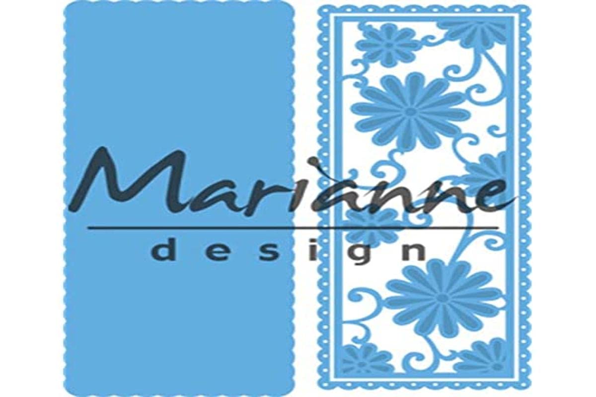 Marianne Design Creatables Anja's Flower Rectangle Die, Metal, Blue, 19.6 x 10.9 x 0.2 cm
