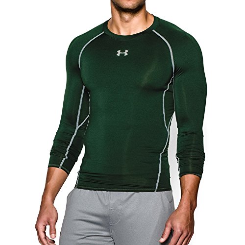 Under Armour Men s HeatGear Armour Long Sleeve Compression Shirt, Forest Green/White, X-Large