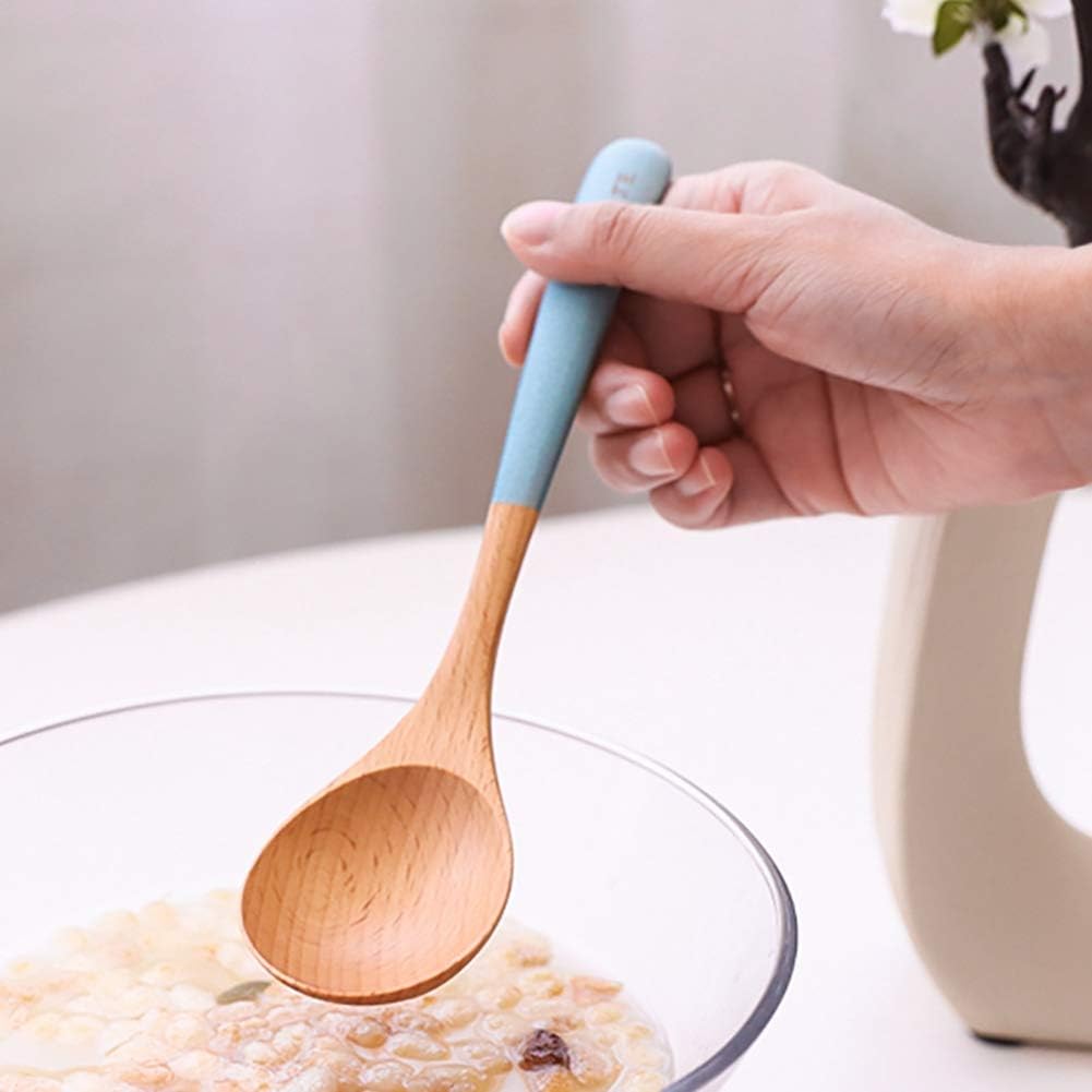 Cuilleres A Soupe Savlot Cuillere En Bois Poignee Courbee Petite Cuillere Cuillere A Soupe En Bois Cuillere A Dessert Cuillere A Riz En Bois Vaisselle Avec Poignee Coloree Cuisine Maison Myfinewedding Co Za