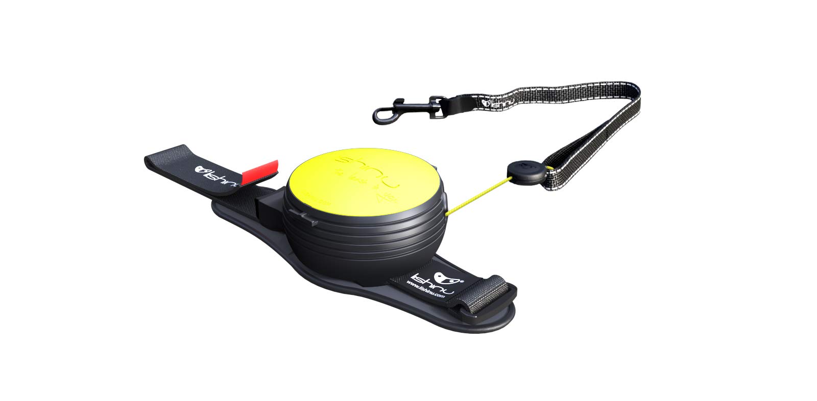 LISHINU 3830061190641 New 2 Original Retractable Dog Lead with Stop Button from 6 kg to 12 kg S Neon Yellow