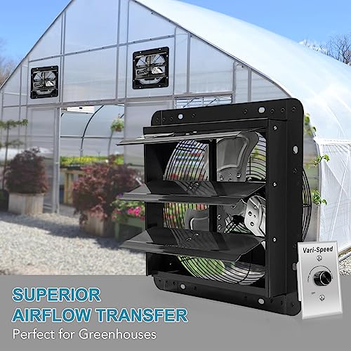 VENTISOL 12 Inch Shutter Exhaust Fan With Variable Speed Controller