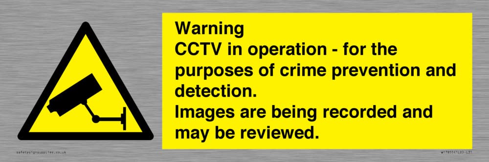 Warning CCTV in operation - for the purposes of crime prevention and detection. Images are being ...