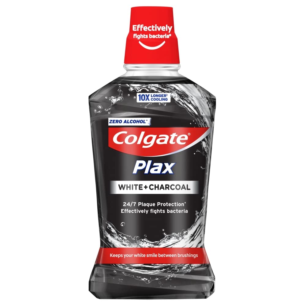 Colgate Plax White Charcoal Whitening Mouthwash, 500ml