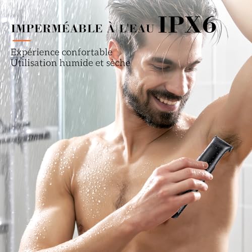 MAXGROOM 2 in 1 Men's Intimate Body Trimmer, Men's Electric Shaver IPX6 Waterproof, Double-Sided Blades, Men's Intimate Areas Shaver, Adjustable Shoe 1-10mm, LED Display, 100min Battery Life