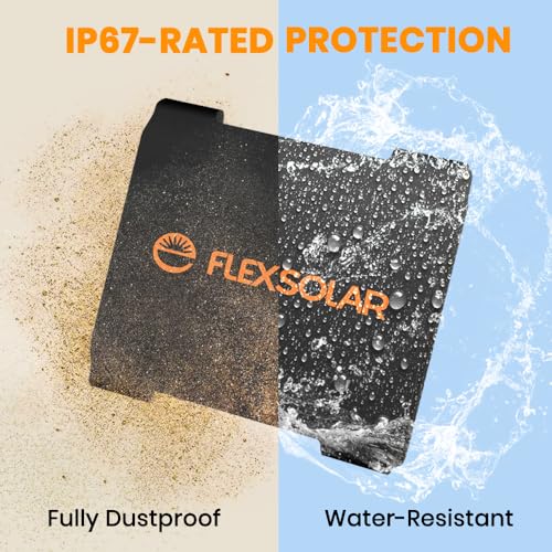 FlexSolar Solar Panel Charger 20W USB-C Output Portable Foldable IP67 Waterproof for Camping, Backpacking and Hiking, Emergency, Phones and Power Banks