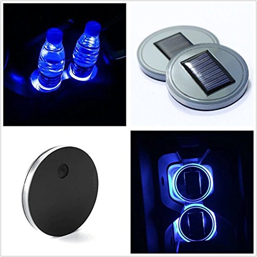 U-box blue led light solar cup holder bottom pad mat for all cars…