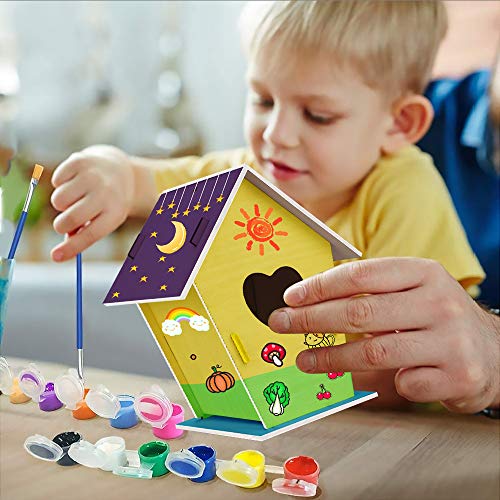 Kids Wood Craft Kits for 48 Year Old Girls Boys,DIY Wooden Birdhouse