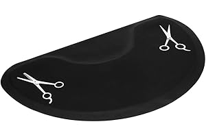 OmySalon 1/2'' Thick Anti Fatigue Mat for Hairstylist Standing, 3'x5' Barber Floor Matt with Scissor Under Salon Chair, Hair Cutting Hairdressing Equipment