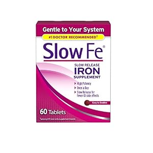 Image of Slow Fe Iron Supplement Tablets for Iron Deficiency, Slow Release, High Potency, 60 count