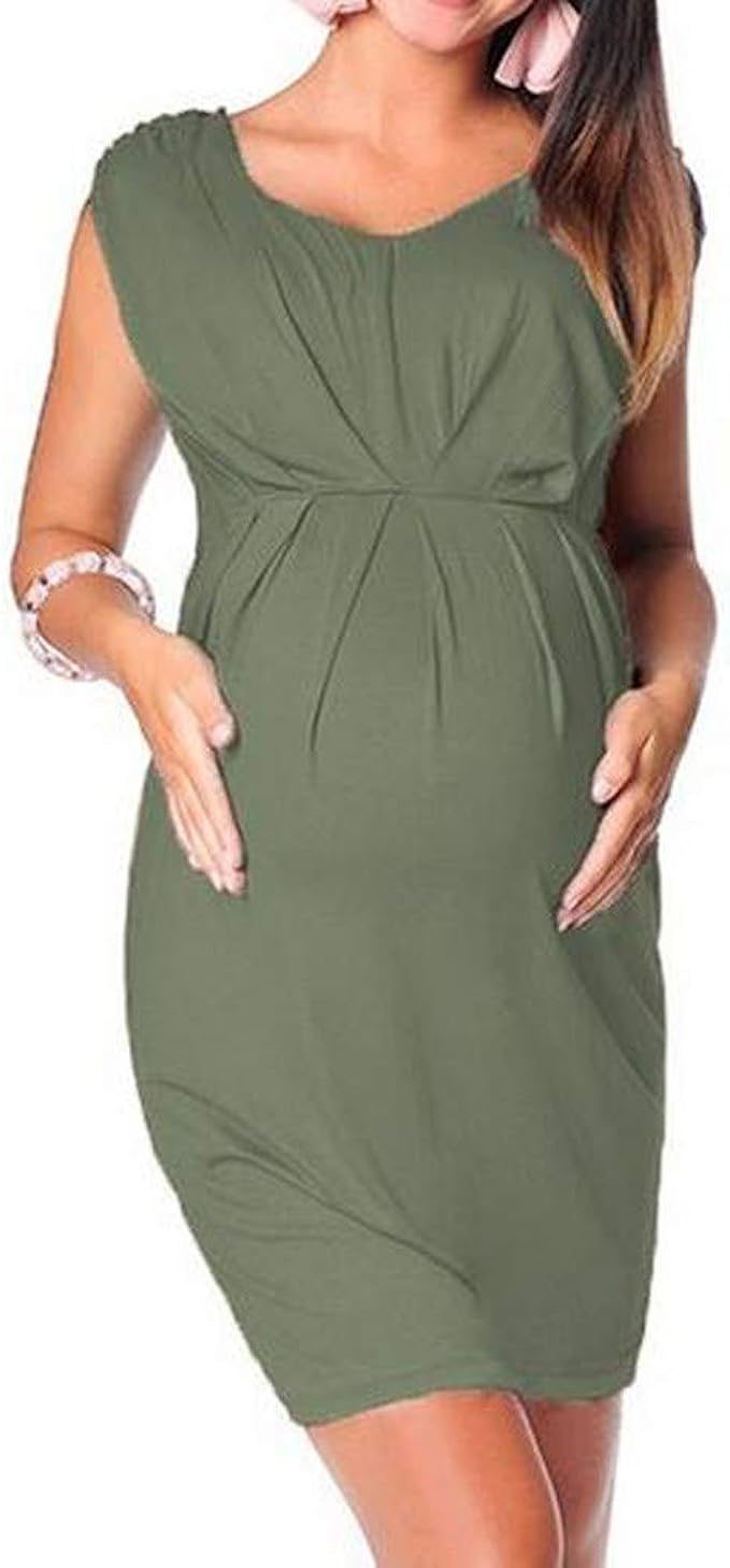 Maternity Dress Top Clothes Pregnant Women Sleeveless Bodycon Dress