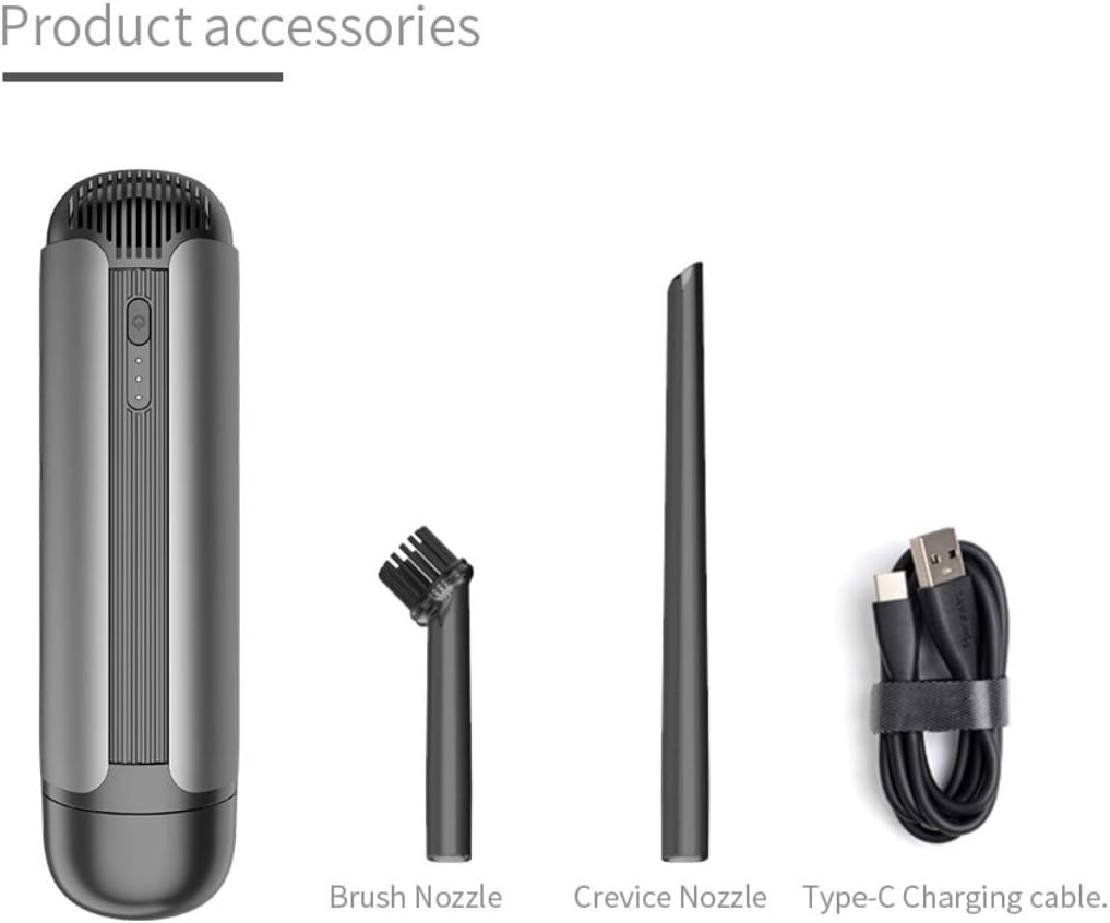 Mini Vacuum Cleaner Portable Cordless Handheld Vacuum Cleaner Car Vacuum Cleaner 5200PA Powerful Suction Rechargeable for Home and Car Cleaning-Grey -