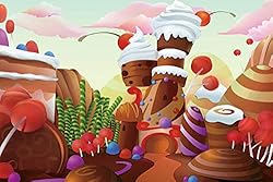 DORCEV 6x4ft Candy Land Backdrop for Kids Birthday