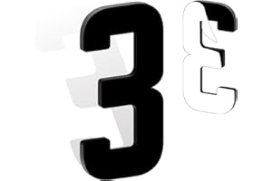SPNO1-MS 3 Inch Self Adhesive House Numbers, Modern Acrylic House Address Numbers and Letters, Black Adhesive Mailbox Door Number Letters for Office Hotel Apartments Outside (3)