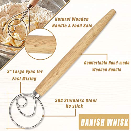 Bread Lame and Danish Dough Whisk with 5 Replaceable Blades and 1 Dough