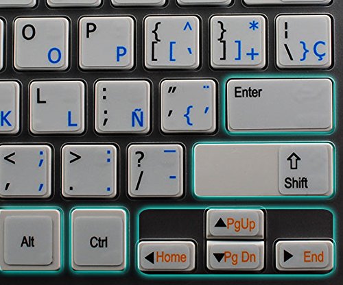 FUNCTION KEYS FOR LAPTOP NON-TRANSPARENT KEYBOARD LABELS WHITE BACKGROUND 14X14