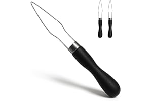 LYFORX 2pcs Button Hook Assist Device with Easy-Grip Handle for Shirts, Coats, Dresses - Ideal Button Aids for Arthritis & Limited Dexterity Black