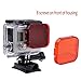 TANSUO Snorkel Red Filter for GoPro Hero3, SJ4000 Action Cameras (For 8 screws on front of housing)