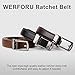 WERFORU Leather Ratchet Dress Belt for Men Perfect Fit Waist Size Up to 50 Inches with Automatic Buckle,02Style 1 - Coffee,Suit Pant Size 30-44 Inches