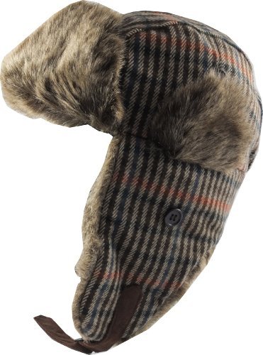Chaos Brothers Big Girls' Classic Country Gent Style Trapper Hat Tweed 58 Cm Brown