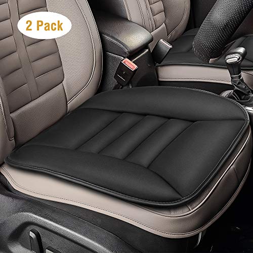 Tsumbay Car Seat Cushion 2pc Car Interior Seat Cover Cushion Pad Mat for Car Driver Seat Office Chair Home Black Seat Covers Use Pain Relief Memory Foam Comfort Seat Protector with Non Slip Bottom - Thumbnail 7