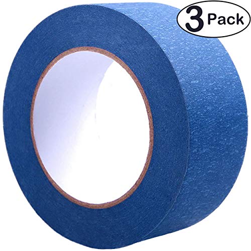 Blue Painters Tape 2 Inch, 3 Pack Painting & Masking Tape Easy and
