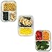 KitchenBasix 2 & 3 Compartments Glass Food Storage Container Set with Airtight Locking Lids, Cutlery Compartment & Portion Control - Microwave, Freezer, Oven & Dishwasher Safe [3-Pack, 32oz]