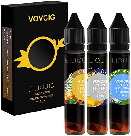 E Liquid VOVCIG 3X30ml for Electronic Cigarette and E Shisha(No Nicotine)