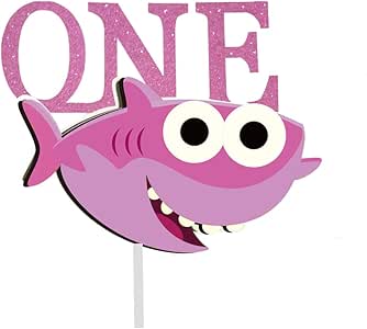 Amazon.com: GmakCeder Shark ONE Birthday Cake Topper for Baby shark 1st