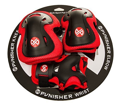 Boys Elbow, Knee, And Wrist Pad Set For Skateboarding Or Bmx