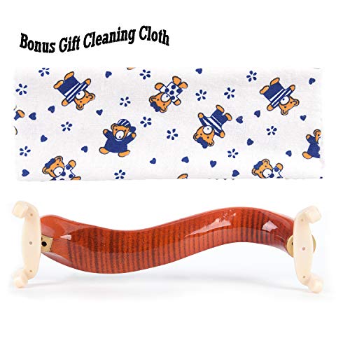 image for Buytra Maple Wood Violin Shoulder Rest for 3/4 and 4/4 Violins with He