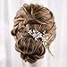 Catery Flower Bride Wedding Hair Pins Crystal Pearl Hair Set Jewelry Headpieces Bridal Decorative Hair Accessories for Women Pack of 2 (Rose Gold)