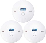 3 Pack 10 Year Battery Operated Smoke Detector and