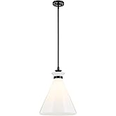 Kichler Laria 1-Light Pendant, Updated Traditional Light, Sloped Ceiling Compatible, for Kitchen with Opal Glass in Black (19