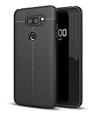 Miubox LG V30 Case Ultra Slim Light Imitate PU Leather With TPU Design Non-Fingerprint Anti-Scratch Dustproof Protective Case Cover For LG V30 (2017),Black