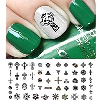 Celtic Irish Cross Set #1 Waterslide Nail Art Decals - Salon Quality! St Patty