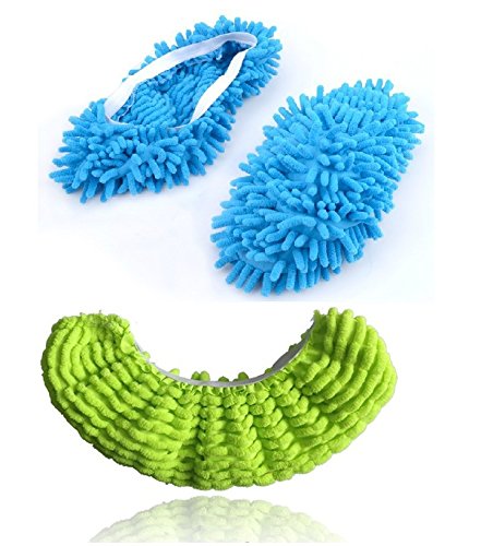 image for handrong Mop Slippers Shoes Cover, Soft Washable Reusable Microfiber F