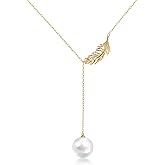 Myrvynte Pearl Necklaces for Women,Charm Choker Necklaces with Natural Freshwater Cultured Pearls,Dainty Pendants Necklaces Daily Wear or Fashion Gift for Women,Valentine's Day gift