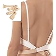 JUST BEHAVIOR Low Back Bra Converter Adjustable Strap Extender Backless Bra Strap Converter for Backless Dress