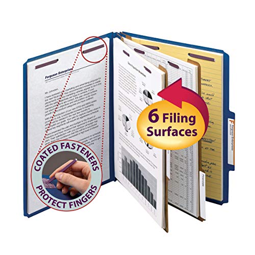 Smead Pressboard Classification File Folder with SafeSHIELD Fasteners