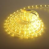 24Ft LED Rope Lights Heavy Duty Bright Warm White-Custom Cut & Expandable 2-Wire 120V UL Listed, Perfect for Roofline, Garden, Backyard, Pathway, Patio, Decks, Tree trunks Indoor & Outdoor Decoration