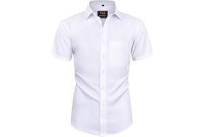 Alimens & Gentle Mens Short Sleeve Dress Shirts Wrinkle Free Casual Button Down Shirts with Pocket