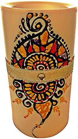 Designer Henna Candle With Battery Light